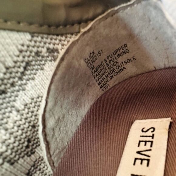 Steve Madden Click Wedge High Top Sneakers, Gray Camo Pattern, Women's Size 7 - Picture 10 of 14